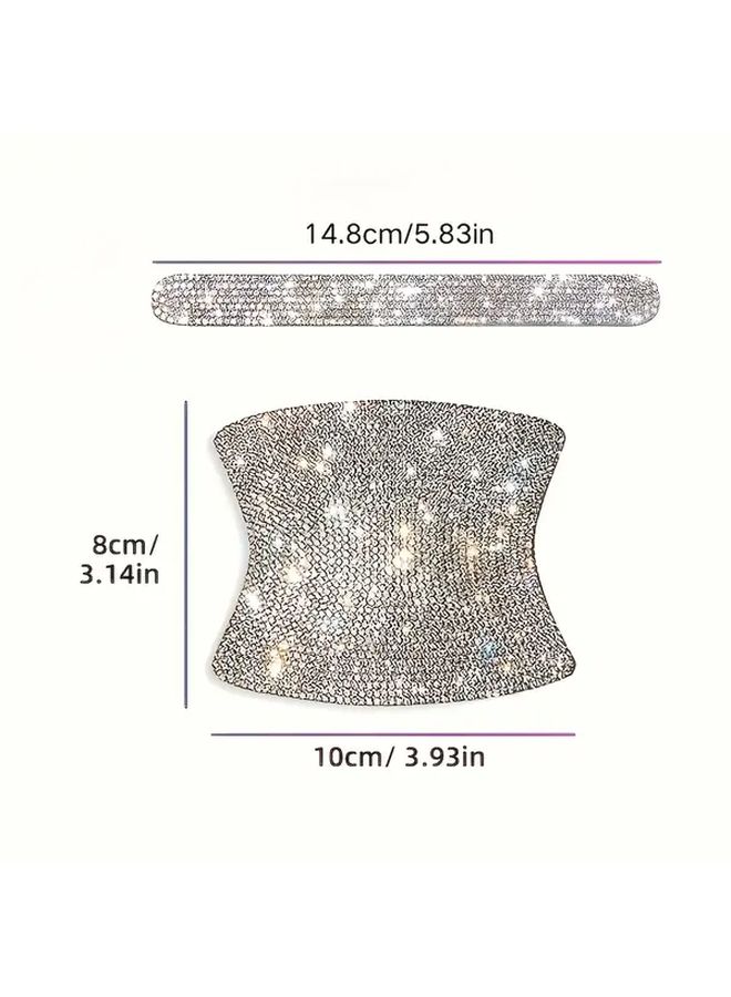 White Diamond Car Door Handle Protective Stickers 4pcs Anti Scratch Film - Image 2