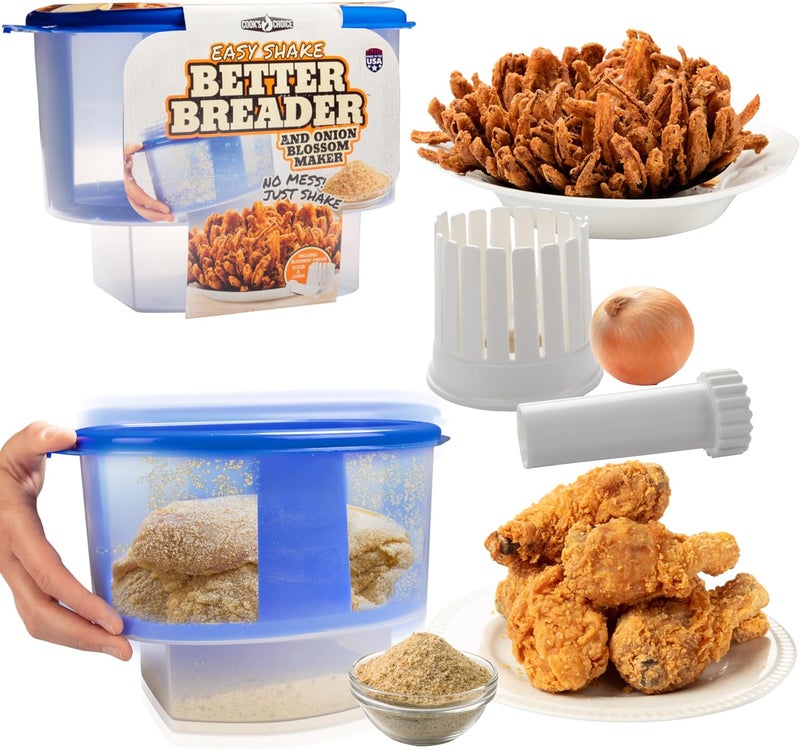 Cook's Choice Onion Blossom Maker Set - All-in-One Blooming Onion Set with Corer and Breader Batter Bowl - Image 1