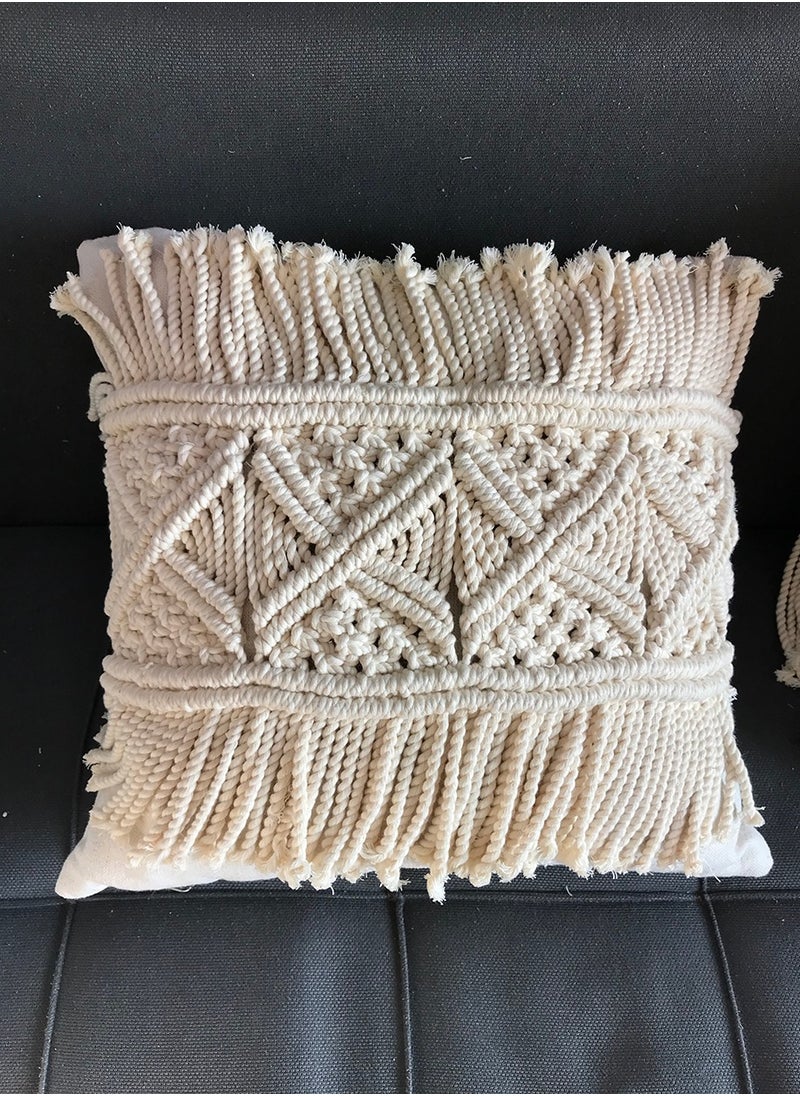 Generic Macrame Cotton Cushion 40x40cm 