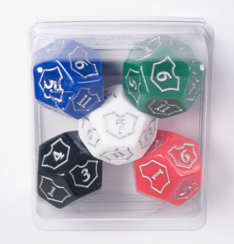 Hedral MTG D12 Spin-Down Loyalty Counter Dice 5 Die Set by Hedral - Red, White, Black, Green, Blue - Magic: The Gathering TCG CCG Planeswalker Multi-Color - Image 4