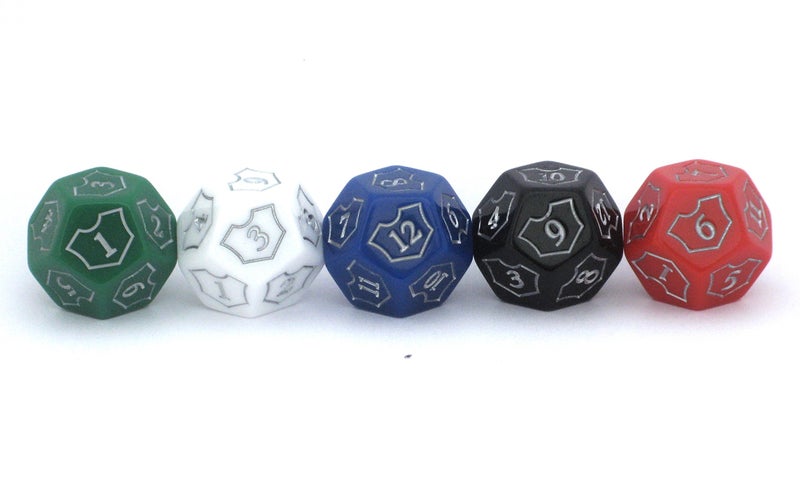 Hedral MTG D12 Spin-Down Loyalty Counter Dice 5 Die Set by Hedral - Red, White, Black, Green, Blue - Magic: The Gathering TCG CCG Planeswalker Multi-Color - Image 5