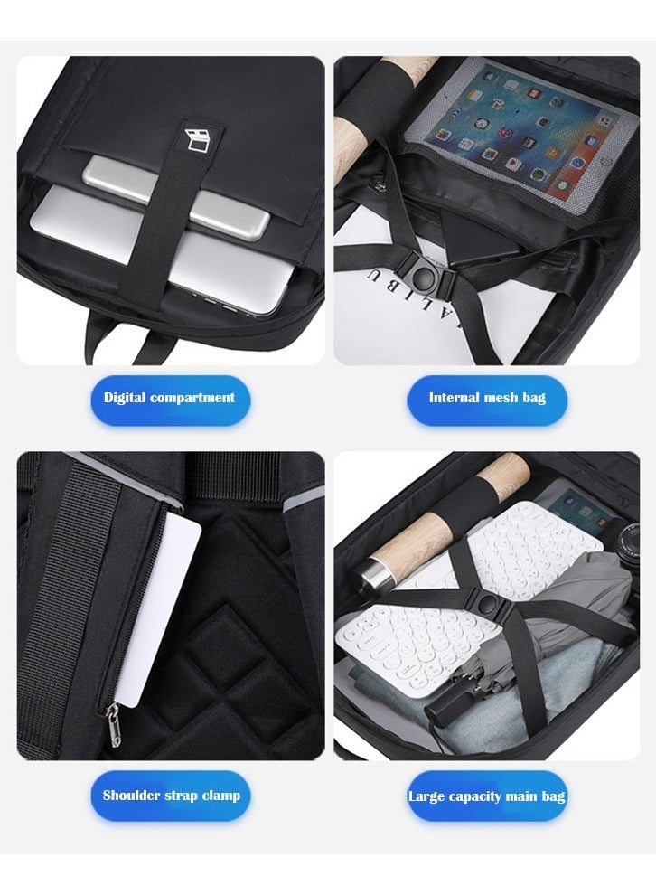 Captaintech Laptop Backpack, Waterproof Business Travel Computer Bag, Gaming Laptop Bag with USB Charging Port (Blue) - Image 4