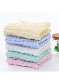 Little tots 5pcs Soft & Absorbent 6-Layer Muslin Cotton Baby Washcloths - Perfect For Sensitive Skin & Baby Registry Shower Assorted Color  - Image 3