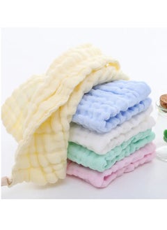 Little tots 5pcs Soft & Absorbent 6-Layer Muslin Cotton Baby Washcloths - Perfect For Sensitive Skin & Baby Registry Shower Assorted Color  - Image 1
