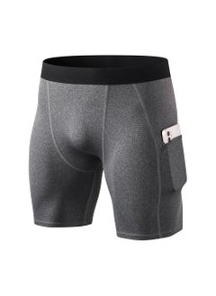 Men Quick Dry Breathable Elastic Shorts Grey