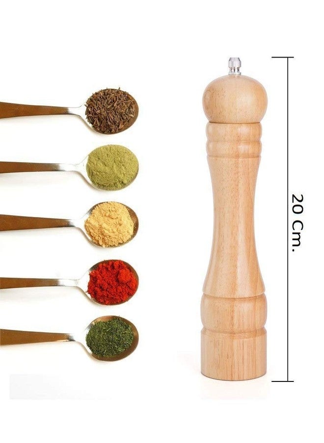 Vroxy Wooden Spice Mill Salt Pepper Mills Grinder | Hand Spice Crusher for Kitchen Seasoning Mill Grinder with Adjustable Ceramic Coarseness (Big) - Image 3