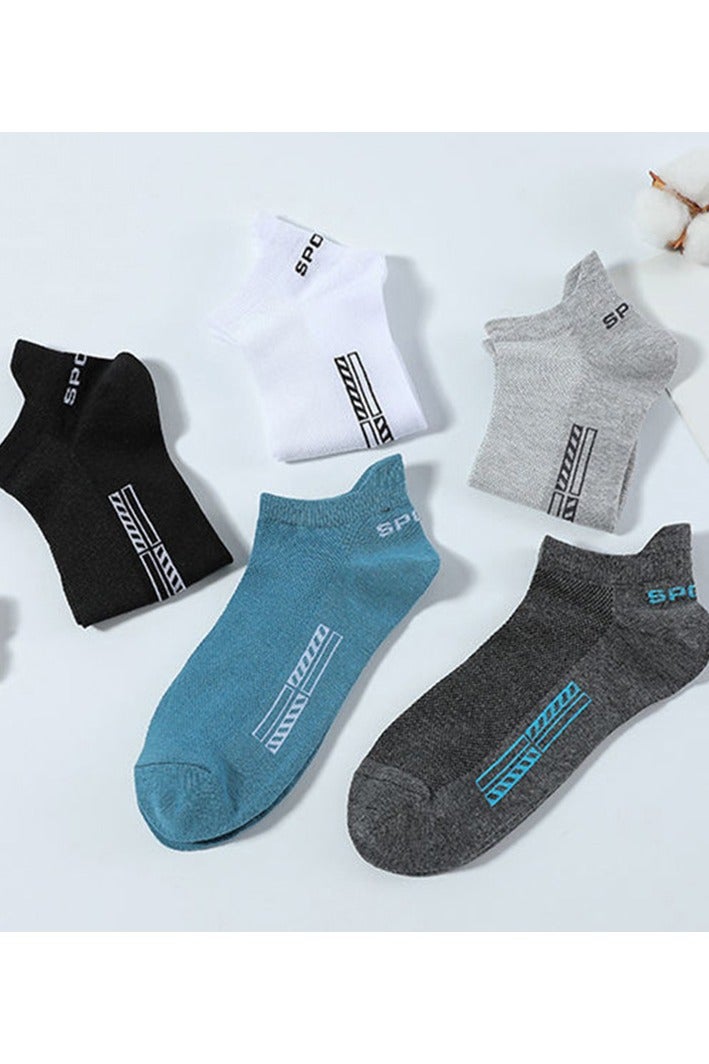 Mens Athletic Socks (5-Pack) - Low Cut, Sweat-Wicking, Odour-Resistant, All-Season Comfort - Ideal for Active Lifestyles, Running  Everyday Wear - Image 2