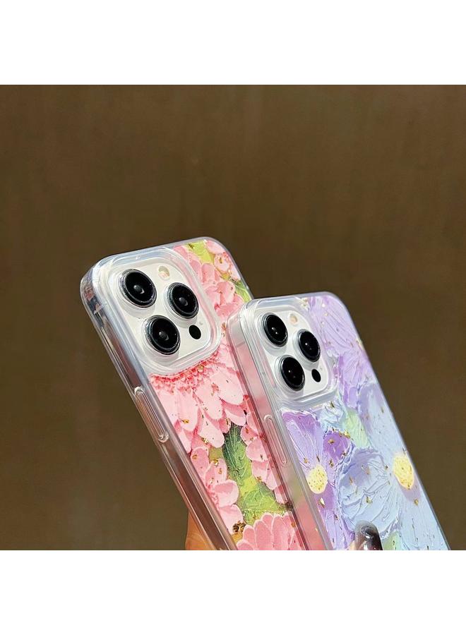 S-TOP Case For iPhone 15 Gold Foil Oil Painting Epoxy TPU Phone Case - Image 5