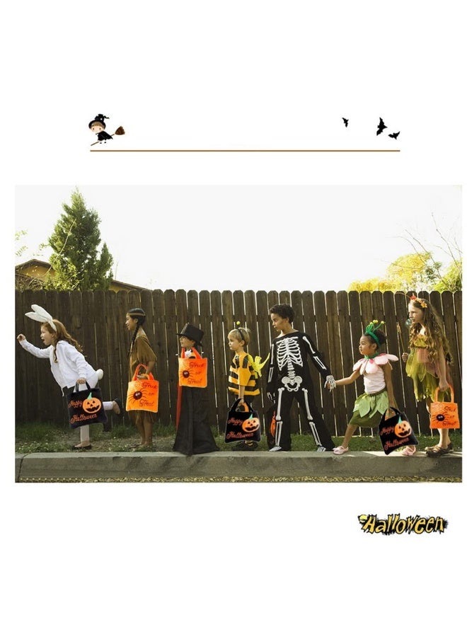 xppier 1 pcs Halloween Tote Bags for Kids Trick or Treat Gift Bags Spider Pumpkin Web Tote Bag 4 Day of the Dead Party Candy Goodie Supplies - Image 4