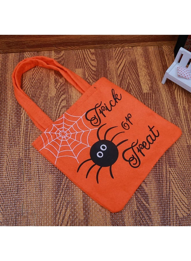xppier 1 pcs Halloween Tote Bags for Kids Trick or Treat Gift Bags Spider Pumpkin Web Tote Bag 4 Day of the Dead Party Candy Goodie Supplies - Image 3