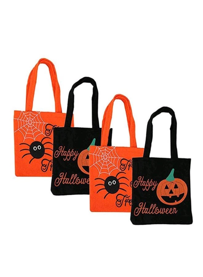 xppier 1 pcs Halloween Tote Bags for Kids Trick or Treat Gift Bags Spider Pumpkin Web Tote Bag 4 Day of the Dead Party Candy Goodie Supplies - Image 2