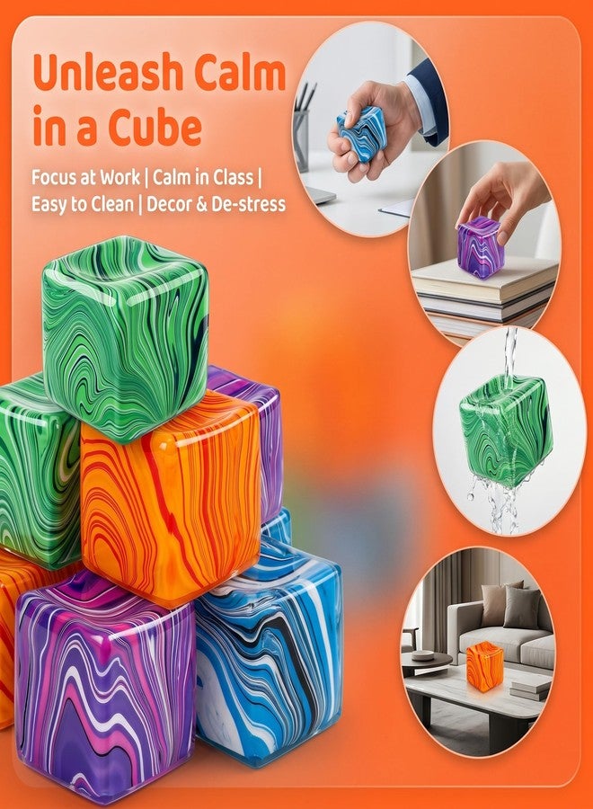 Bingcute Squishy Stress Cube Sensory Fidget for Adults Anxiety Relief Squeeze Stress Balls for Classroom Prizes Party Favors Gifts (Pink) - Image 4