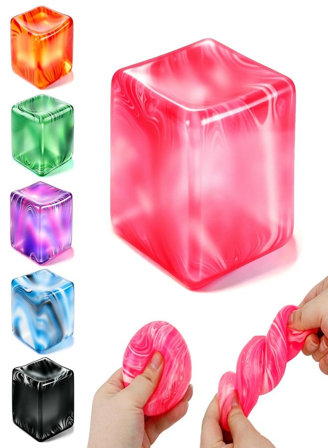 Bingcute Squishy Stress Cube Sensory Fidget for Adults Anxiety Relief Squeeze Stress Balls for Classroom Prizes Party Favors Gifts (Pink) - Image 1