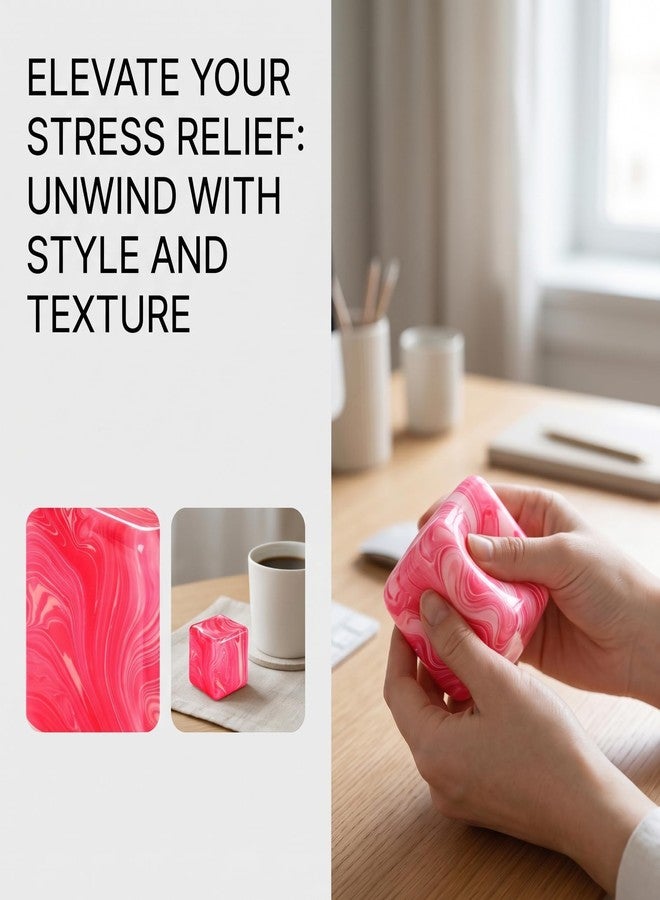 Bingcute Squishy Stress Cube Sensory Fidget for Adults Anxiety Relief Squeeze Stress Balls for Classroom Prizes Party Favors Gifts (Pink) - Image 5