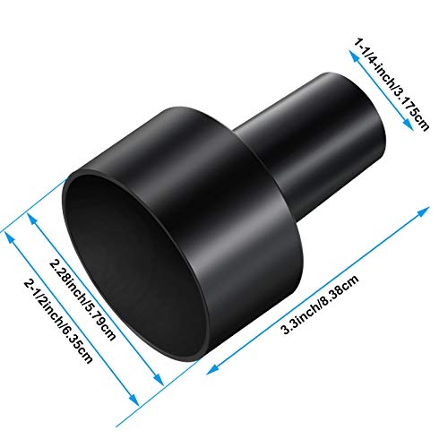 Honoson 2 Pieces 2-1/2-inch to 1-1/4-inch Universal Vacuum Hose Adapters Compatible with Shop-vac Dry Wet Black Vacuum Cleaner Adapter Replacement Accessories - Image 2