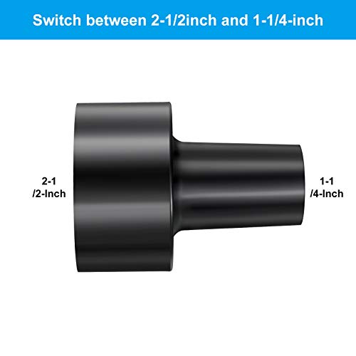 Honoson 2 Pieces 2-1/2-inch to 1-1/4-inch Universal Vacuum Hose Adapters Compatible with Shop-vac Dry Wet Black Vacuum Cleaner Adapter Replacement Accessories - Image 3