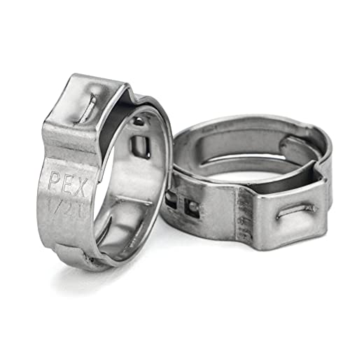 iCrimp 1/2-Inch PEX Stainless Steel Clamp Cinch Rings Crimp Pinch for ASTM F2098,50PCS - Image 1