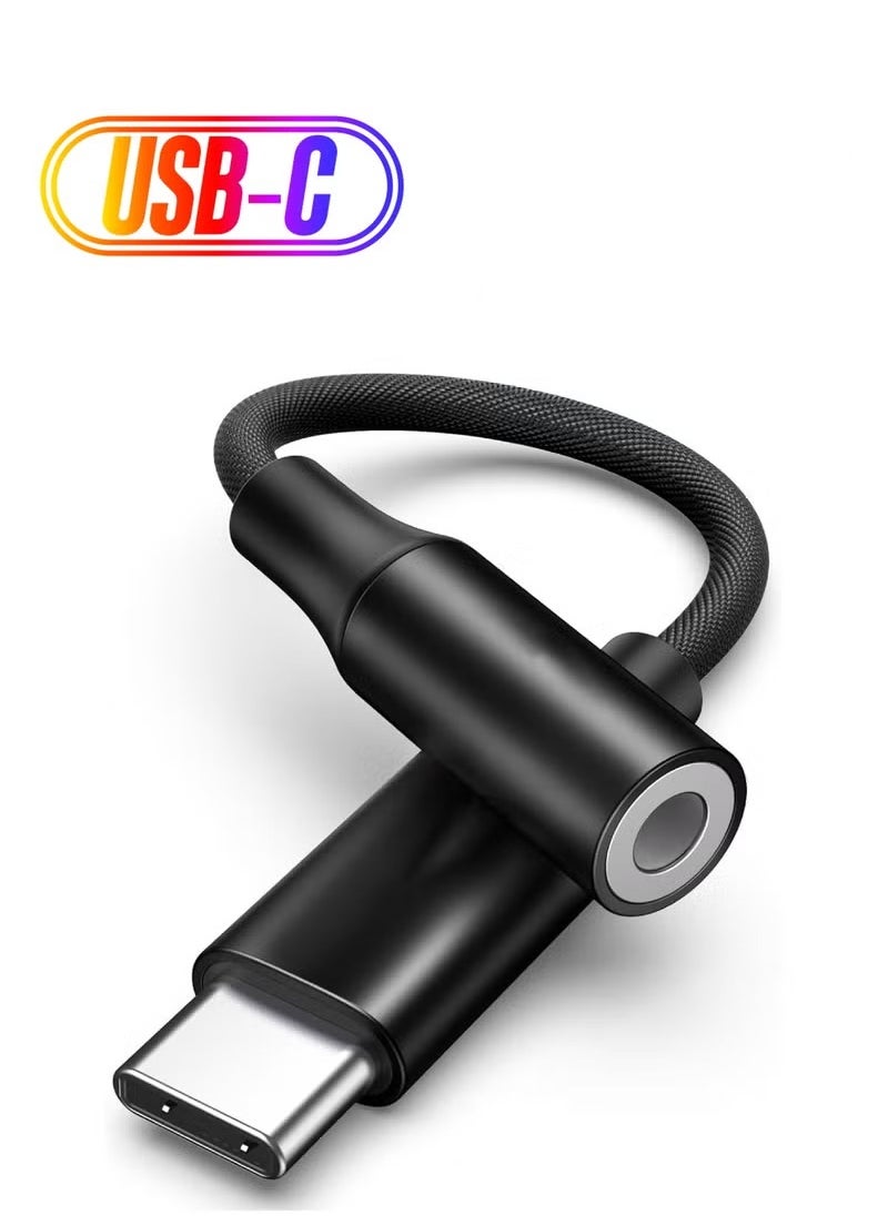 Rock Pow - USB C to 3.5mm Adapter iPhone 15 Headphones Adapter DAC USB C to Aux Headphone Adapter 3.5 mm to Type C Jack Adapter Braided Compatible with iPhone 15 Series iPad Pro Galaxy S22 S23 - Image 1