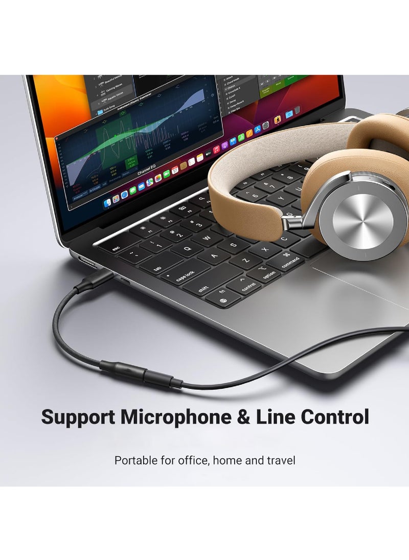 Rock Pow - USB C to 3.5mm Adapter iPhone 15 Headphones Adapter DAC USB C to Aux Headphone Adapter 3.5 mm to Type C Jack Adapter Braided Compatible with iPhone 15 Series iPad Pro Galaxy S22 S23 - Image 1