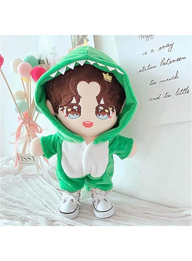 Arabest Dinosaur Suit 20cm(7.8in) Plush Doll Clothes Onesies + Shoe 2-Piece Set Green Pajamas (Green) - Image 2