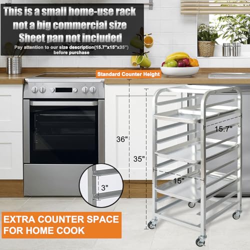 lopeztek 10Tier Quarter Half Sheet Pan Rack Bread Baking Speed Rack for Cooling Bakery Stand with wheels for Bun Pan Tray Home Kitchen Tiered Rolling Cart for Ovenfor 12 14 Sheet - Image 3