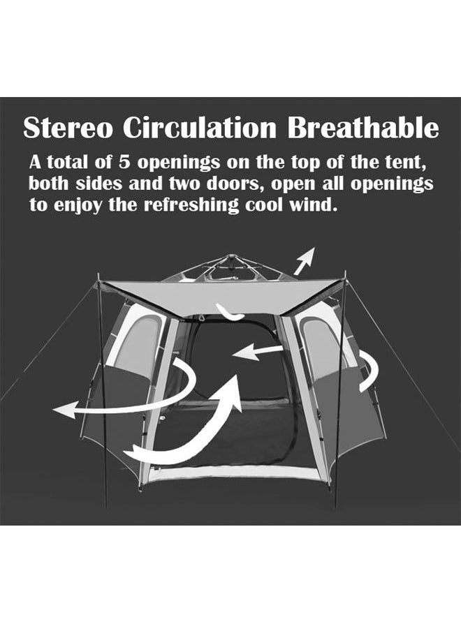 ZCM-HAPPY - Portable Automatic Pop Up Instant Camping Tent 280*280*155cm Easy Setup Family Tent Outdoor Instant Tent Compact Travel Tent with UV Protection Spacious Design - Image 1