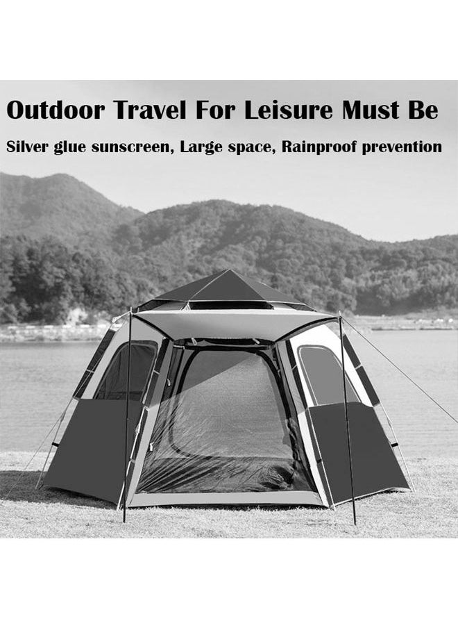 ZCM-HAPPY - Portable Automatic Pop Up Instant Camping Tent 280*280*155cm Easy Setup Family Tent Outdoor Instant Tent Compact Travel Tent with UV Protection Spacious Design - Image 1