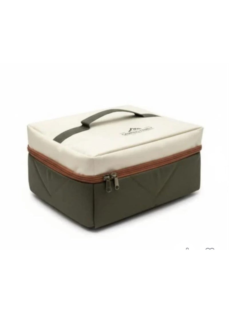 عائلة التخييم طقم عزبة شاي للرحلات والتخييم – شنطة متكاملة مع غلاية ستانلس وموقد غاز وحاجب رياح وأدوات تحضير الشاي للاستخدام الخارجي - Image 1