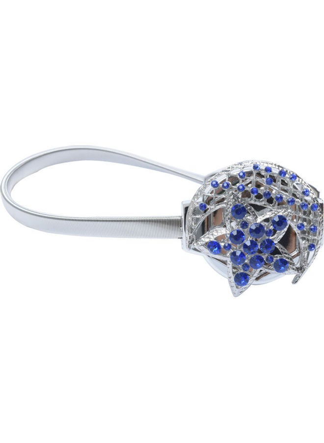 إسكدنيا إبزيم ستارة مرصع بحجر الراين لون أزرق ملكي/ فضي - Image 1