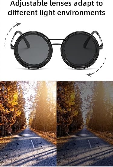 Glaceon Adjustable Sunglasses Fishing Eyewear for Home Adjustable Brightness Outdoor 1-9 Gears Adjustable Traveling Style Sporting Goods Goggles Rounded Polarized Glasses - Image 5