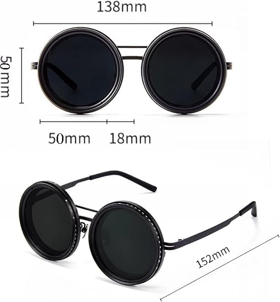 Glaceon Adjustable Sunglasses Fishing Eyewear for Home Adjustable Brightness Outdoor 1-9 Gears Adjustable Traveling Style Sporting Goods Goggles Rounded Polarized Glasses - Image 3