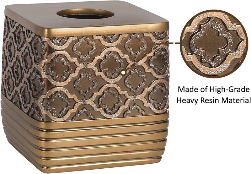 Popular Bath Tissue Box, Spindle Collection, Gold - Image 5