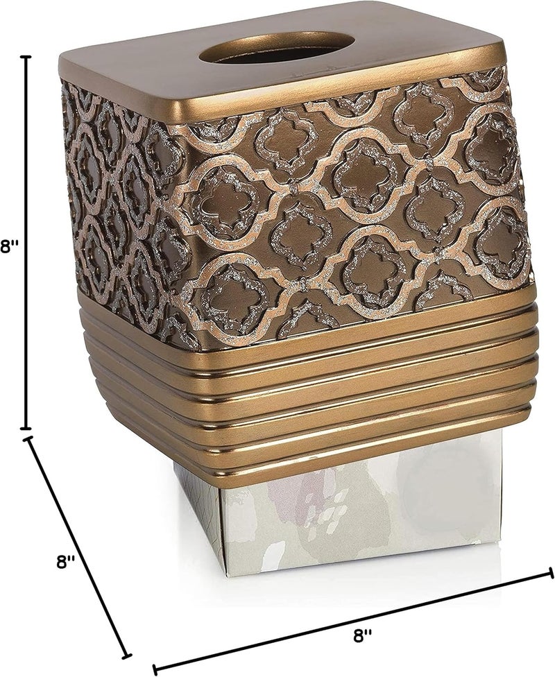 Popular Bath Tissue Box, Spindle Collection, Gold - Image 3
