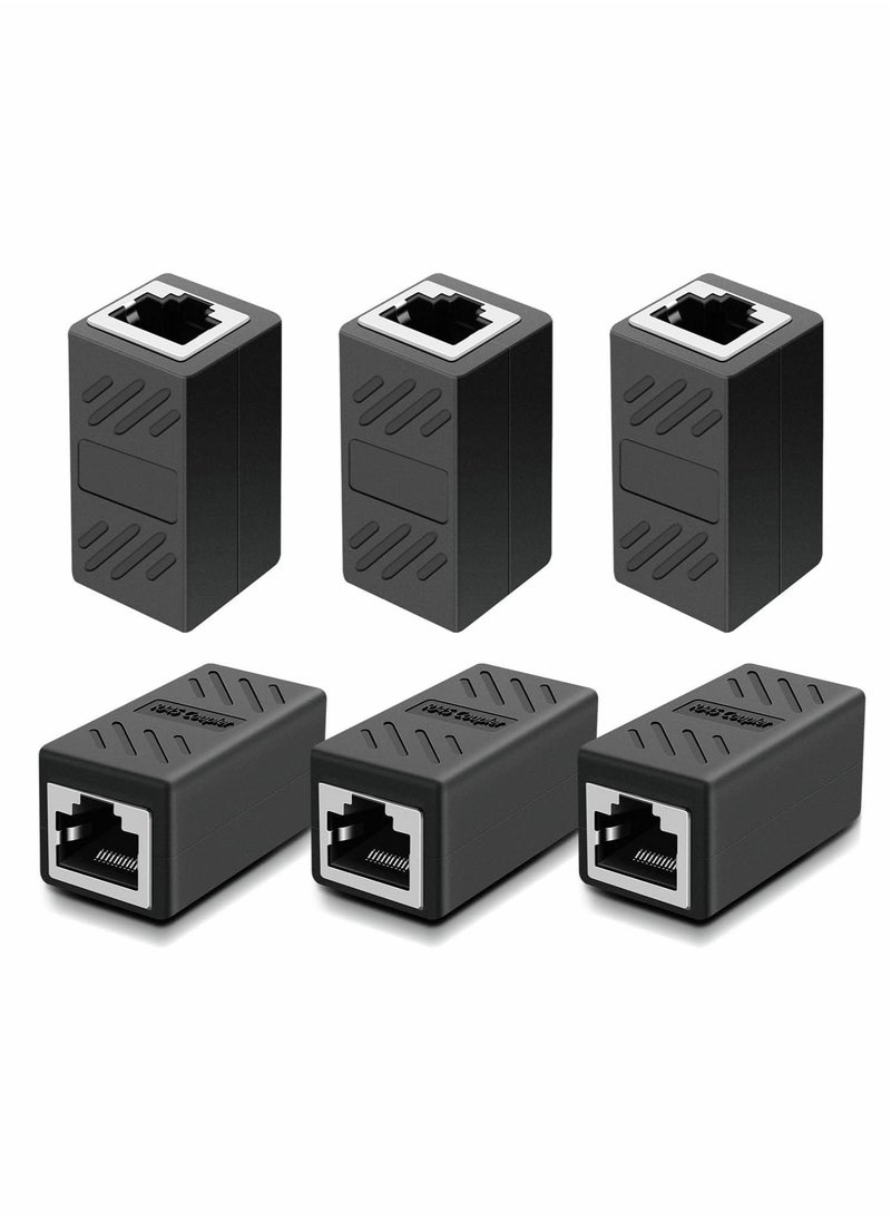 ماركة غير محددة - 6 قطعة محول شبكة RJ45 إيثرنت LAN أنثى إلى أنثى متوافق مع موصل محول إيثرنت Cat7 Cat6 Cat5e Cat5 لمفتاح جهاز التوجيه TV PC - Image 1