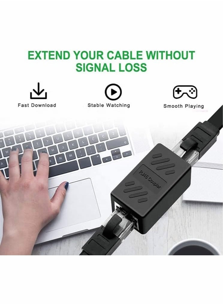 ماركة غير محددة - 6 قطعة محول شبكة RJ45 إيثرنت LAN أنثى إلى أنثى متوافق مع موصل محول إيثرنت Cat7 Cat6 Cat5e Cat5 لمفتاح جهاز التوجيه TV PC - Image 1