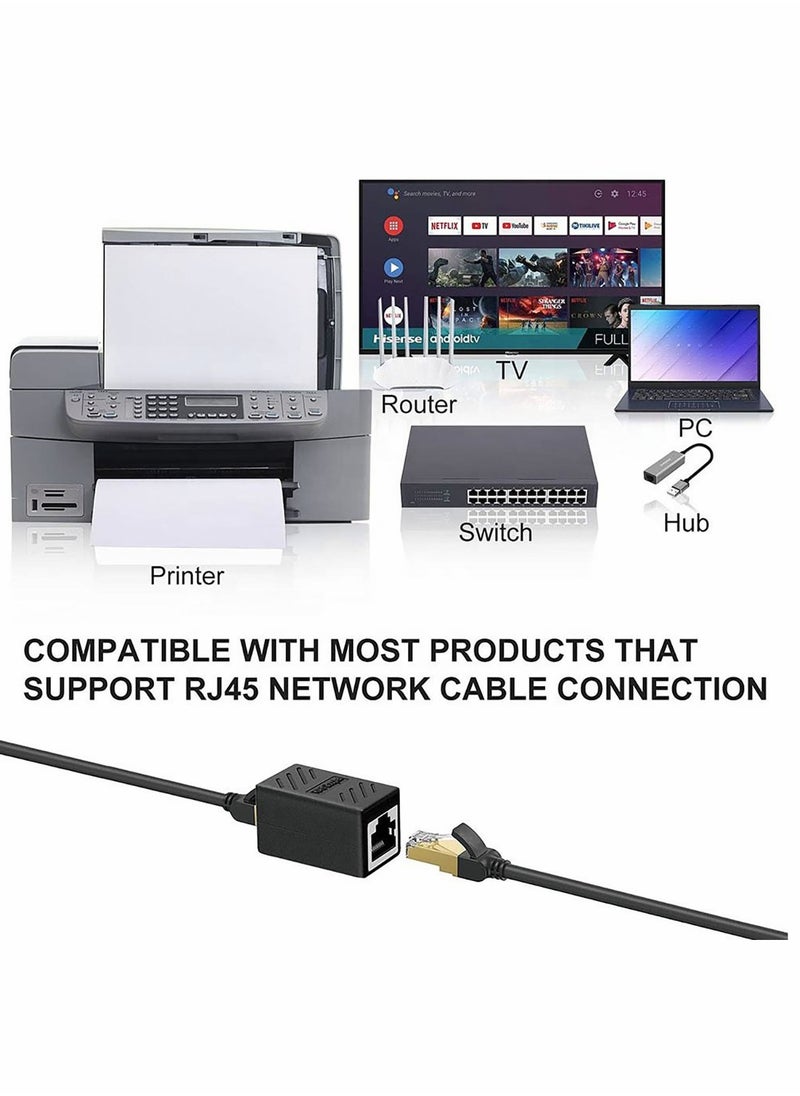 ماركة غير محددة - 6 قطعة محول شبكة RJ45 إيثرنت LAN أنثى إلى أنثى متوافق مع موصل محول إيثرنت Cat7 Cat6 Cat5e Cat5 لمفتاح جهاز التوجيه TV PC - Image 1
