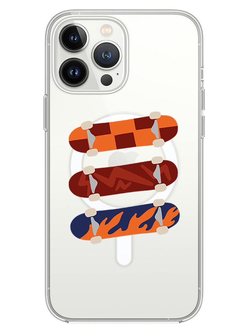 Theodor Magnetic Case for iPhone 13 Pro Max 6.7-inch Compatible with MagSafe Wireless Charging, Shockproof Phone Bumper Cover Skates copy - Image 1