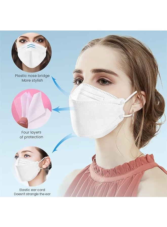 Ba Love 20 Pcs KF94 White Face Masks for Adults, 4-Ply Protective Masks, 3D Design with Soft Ear Loops, Comfortable & Breathable Daily Use Mask - Image 2