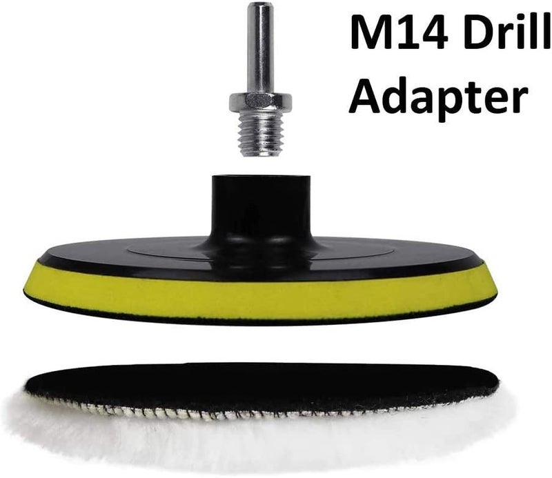 IPELY 6 Pcs 5 Inch Wool Polishing Buffing Pad Polishing Buffing Wheel for Drill Buffer Attachment with M14 Drill Adapter - Image 5