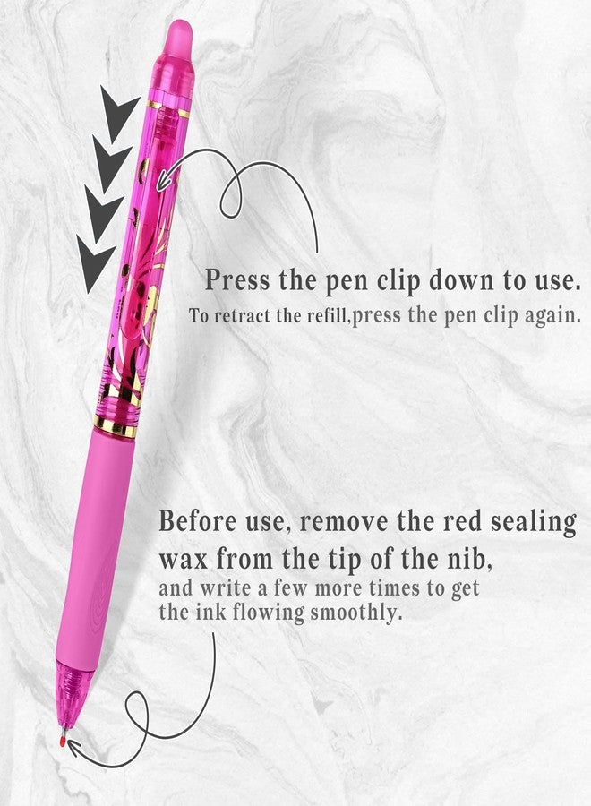 Temiary 10 Pcs Retractable Erasable Gel Pens, Fine Point 0.5 mm, Assorted Color Inks in Pen, Smooth Writing, Make Mistakes Disappear for Writing and Crossword Puzzle (Multicolor) - Image 4