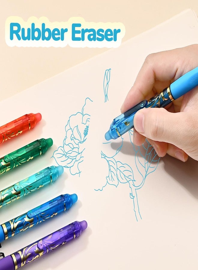 Temiary 10 Pcs Retractable Erasable Gel Pens, Fine Point 0.5 mm, Assorted Color Inks in Pen, Smooth Writing, Make Mistakes Disappear for Writing and Crossword Puzzle (Multicolor) - Image 5