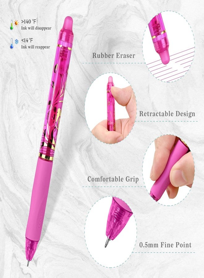 Temiary 10 Pcs Retractable Erasable Gel Pens, Fine Point 0.5 mm, Assorted Color Inks in Pen, Smooth Writing, Make Mistakes Disappear for Writing and Crossword Puzzle (Multicolor) - Image 3