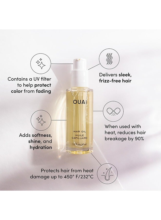 Ouai Hair Oil, Hair Heat Protectant Oil for Frizz Control, Adds Hair Shine and Smooths Split Ends, Color Safe Formula, Paraben, Phthalate and Sulfate Free (1.5 fl oz / 45 ml) - Image 2