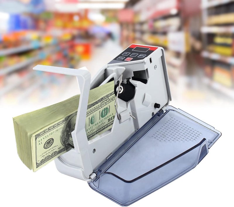 V40 Portable Money Counting Machine, 600 Bpm Mini Money Counter, Multi Color LED Display, Add and Batch Modes