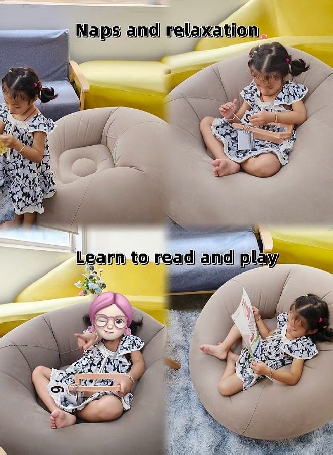 Flocked inflatable sofa, single-person spherical sofa, foldable outdoor leisure sofa, bedroom lazy person air adventure, portable inflatable lounge chair, bean bag, suitable for leisure, relaxation, reading, watching TV series and games - Image 2