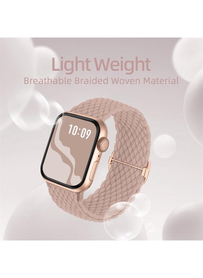 Suitisbest - Braided Stretchy Solo Loop Compatible for Apple Watch Band 38mm 40mm 41mm 42mm 44mm 45mm 49mm for Women Men, Nylon Elastic Straps Wristbands for iWatch Series 8 7 6 SE 5 4 3 2 1 Ultra, 4Packs - Image 1