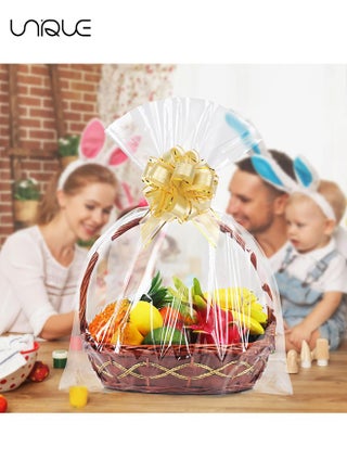 20 Pieces Pull Bow Wrapping, Ribbon Pull Bows, for Wedding Baskets, Multicolor Ribbon Bow to Wrap Box or Floral Decoration, 6 Inches Diameter, (Gold) - view 3