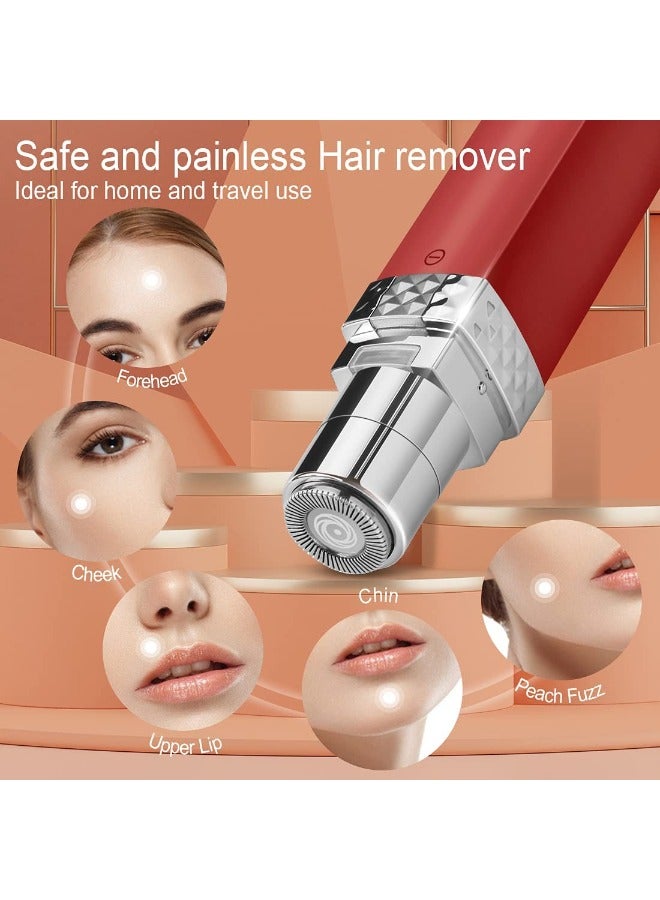 K.SKIN Facial Hair Removal for Women, Painless Touch & Waterproof Shaver Razor Flawless Women's Hair Remover for Peach Fuzz Fine Hair Face Upper Lip Chin (Red) - Image 3