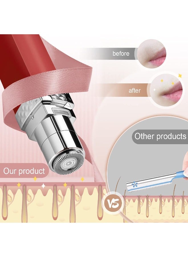 K.SKIN Facial Hair Removal for Women, Painless Touch & Waterproof Shaver Razor Flawless Women's Hair Remover for Peach Fuzz Fine Hair Face Upper Lip Chin (Red) - Image 2