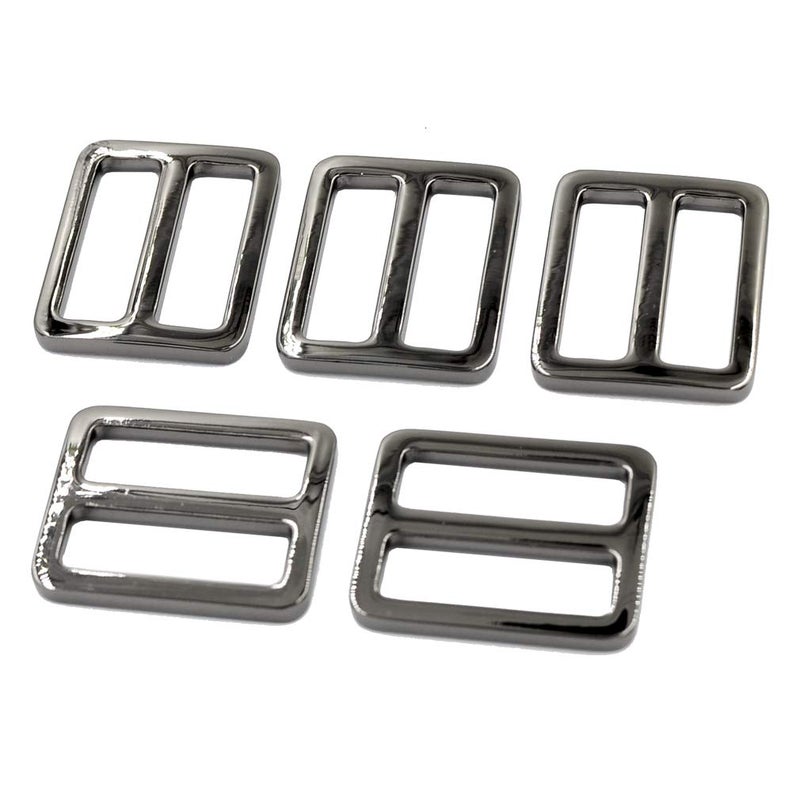 DGOL 10pcs 1 inch Zinc Alloy Slider Tri-glide Buttons Webbing Strap Tri Glide Adjustable Buckle Fasteners (Gun Metal) - Image 2